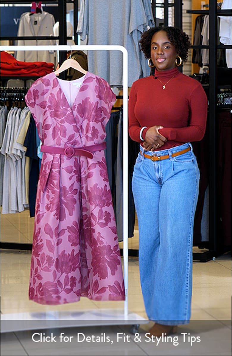 Brigid Floral Belted Cocktail Dress, sales video thumbnail