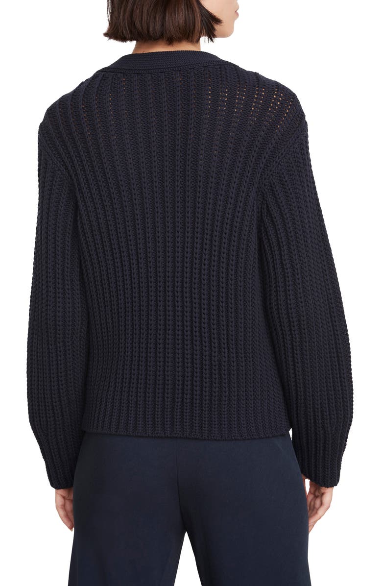 Vince Wave Rib Cardigan, Alternate, color, Coastal