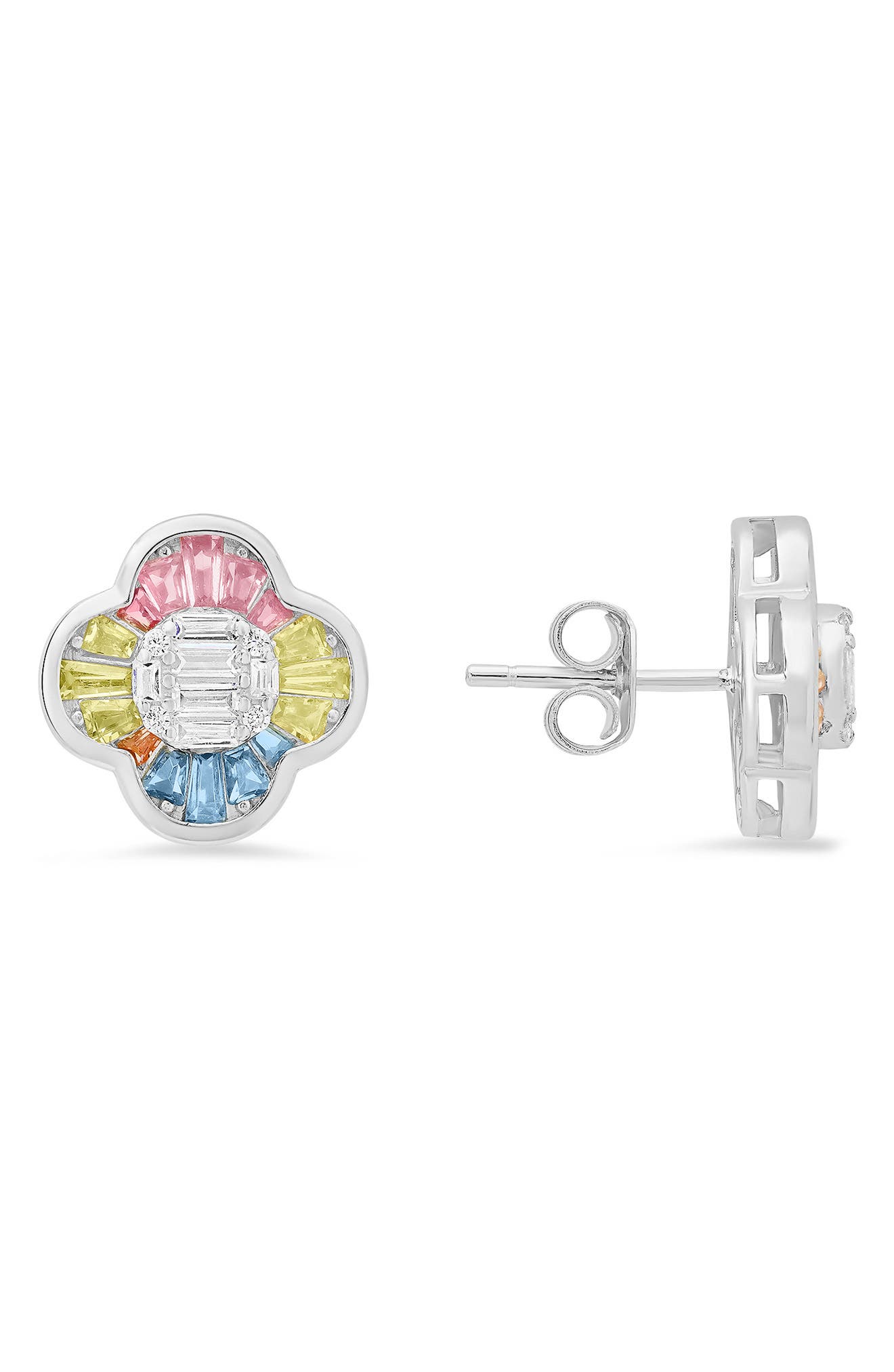 Queen Jewels Pastel Clover Stud Earrings