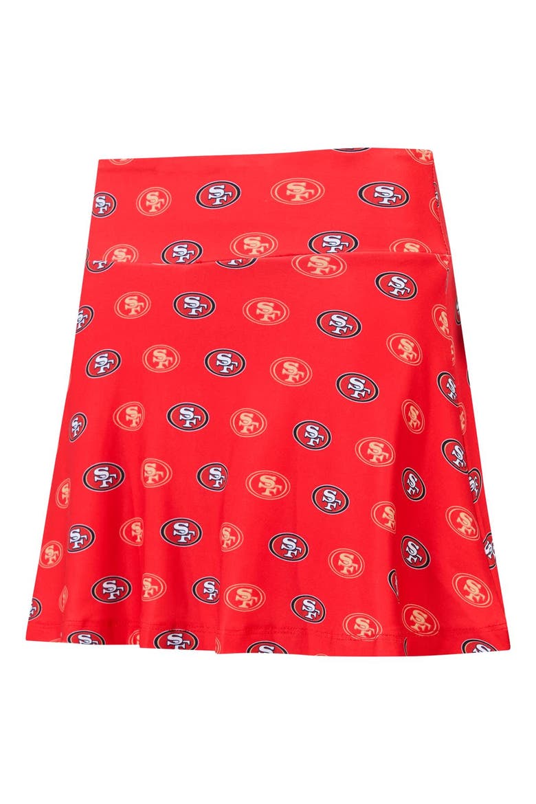 Women's Concepts Sport Scarlet San Francisco 49ers Record Allover Print Knit Sleep Skort, Alternate, color, Scarlet