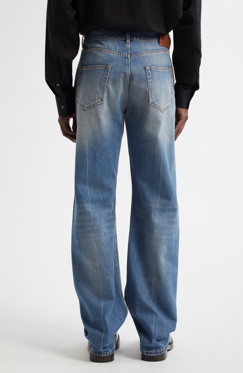 McQueen Skull Straight Leg Jeans, Alternate, color, Blue Washed