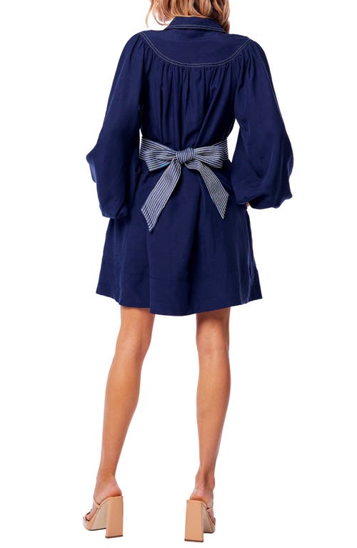 Ciebon Martina Long Sleeve Minidress In Navy