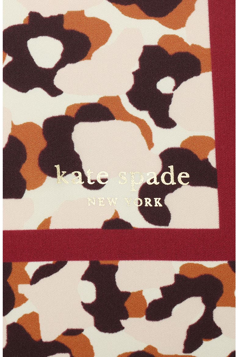 Surreal Leopard Silk Square Scarf, Alternate, color, PEACH TEA/ ORANGE HONEY