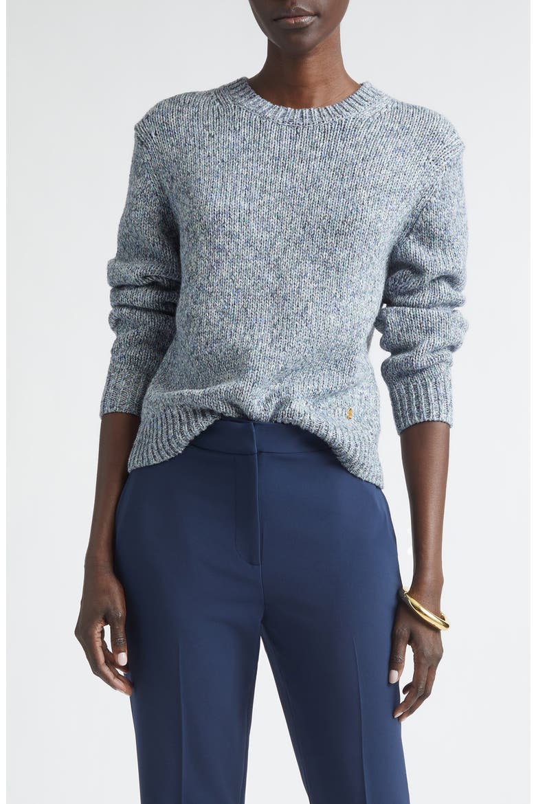 Space Dye Moulin Wool Sweater, Main, color, POWDER BLUE MOULIN