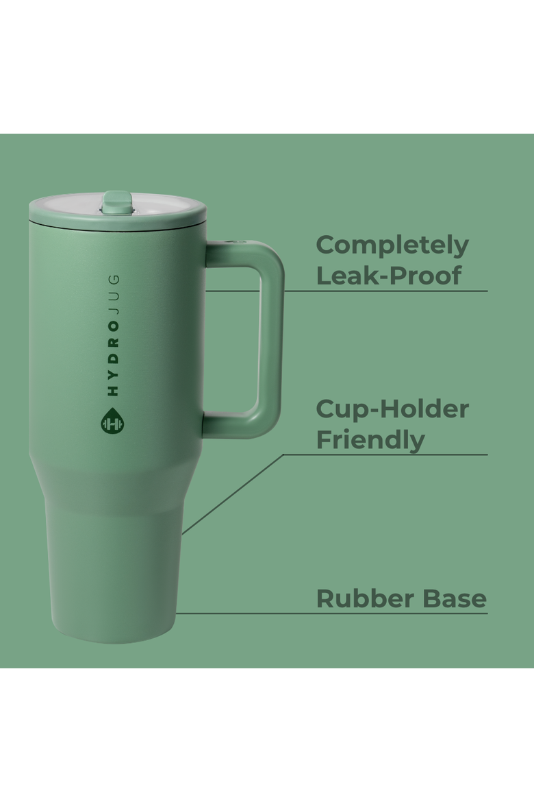 Traveler - Leakproof Insulated 40oz Water Bottle with Handle & Flip Straw, Alternate, color, Sage