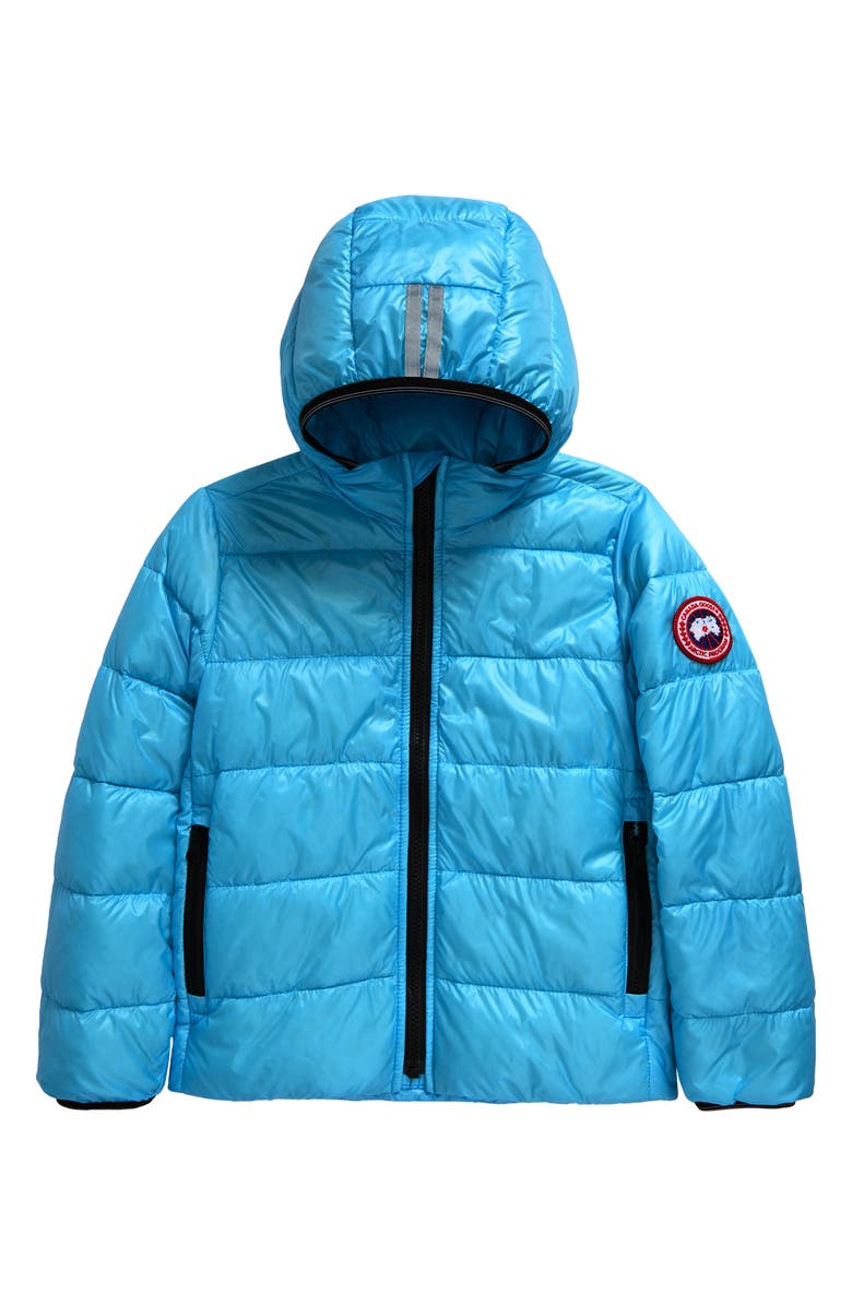 Canada Goose Kids' Crofton Water Repellent 750 Fill Power Down Recycled Nylon Puffer Jacket, Main, color, Aquarius