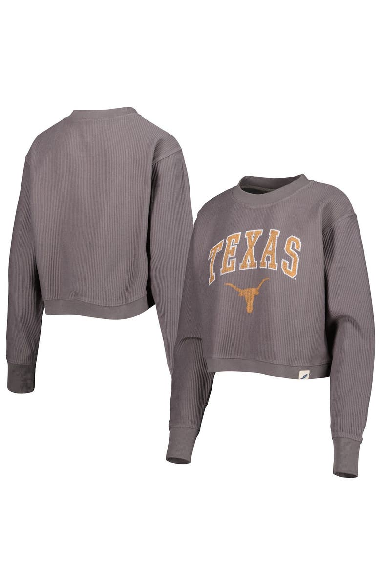LEAGUE COLLEGIATE WEAR Women's League Collegiate Wear Gray Texas Longhorns Classic Campus Corded Timber Sweatshirt, Alternate, color, 