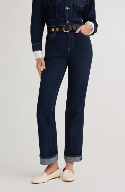 Iconic Mid Rise Straight Leg Jeans