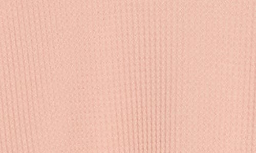 Yogalicious Long Sleeve Top & Pants Waffle Knit Pajamas In Pink