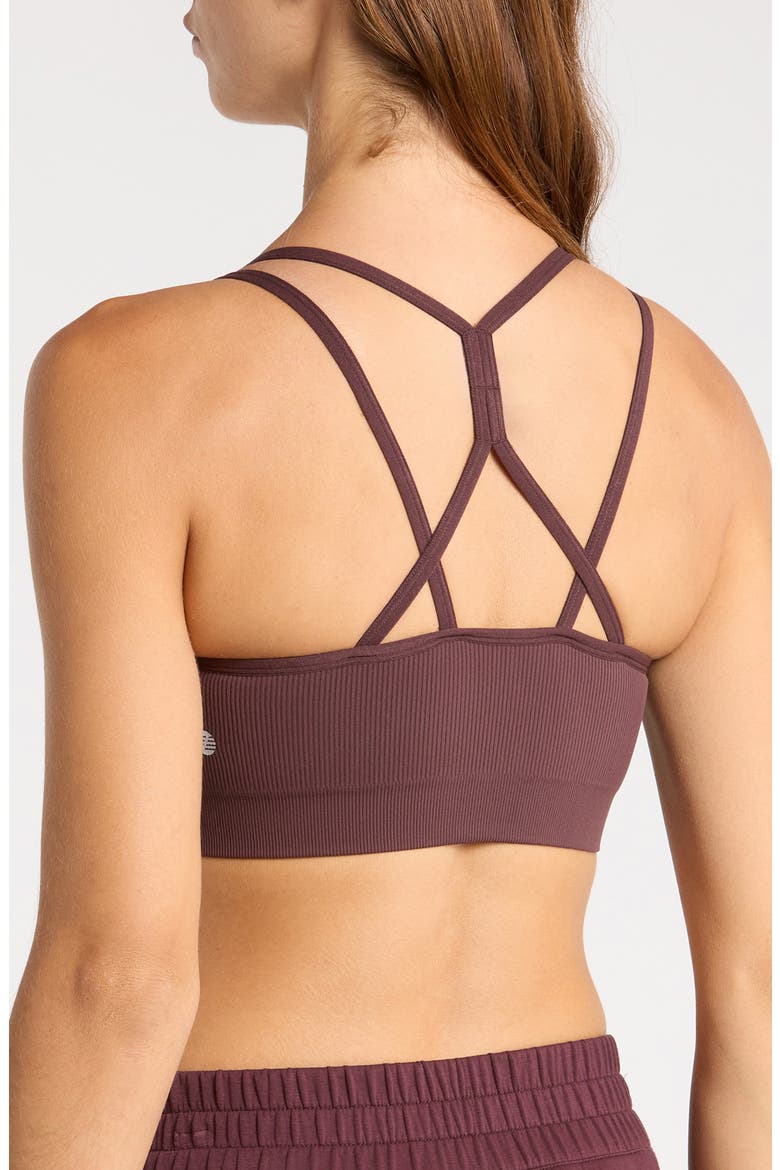 Crossback Seamless Sports Bra, Alternate, color, BURGUNDY FUDGE
