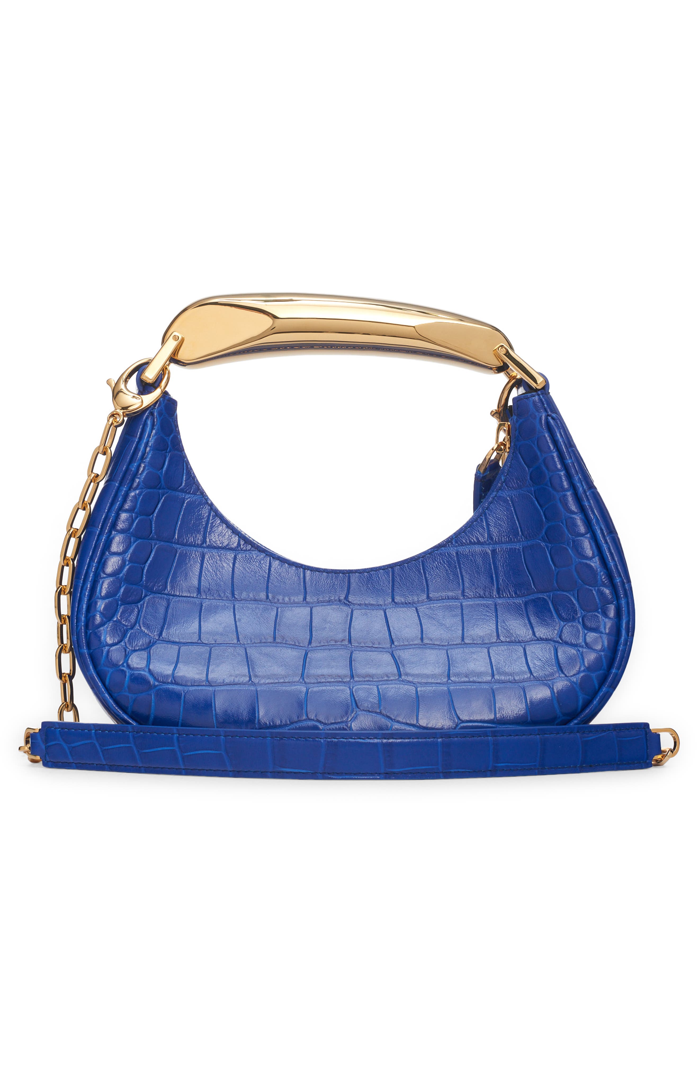 TOM FORD Mini Bianca Croc Embossed Leather Hobo, Alternate, color, 