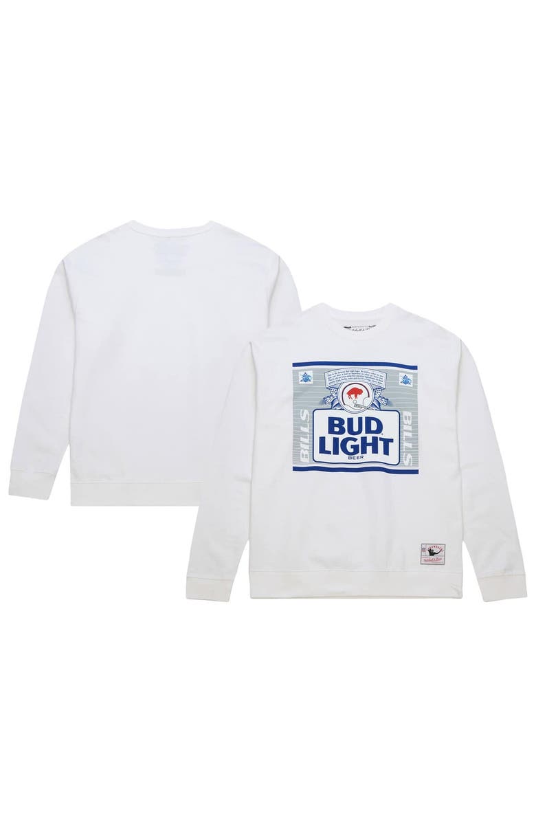 Mitchell & Ness Men's Mitchell & Ness x Bud Light White Buffalo Bills The Crest Pullover Sweatshirt, Alternate, color, White