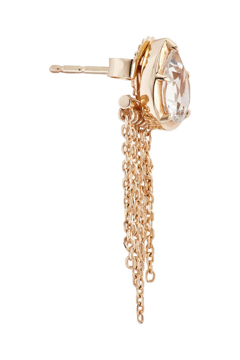 Mélia Fringe Pear Stud Earrings, Alternate, color, YELLOW GOLD