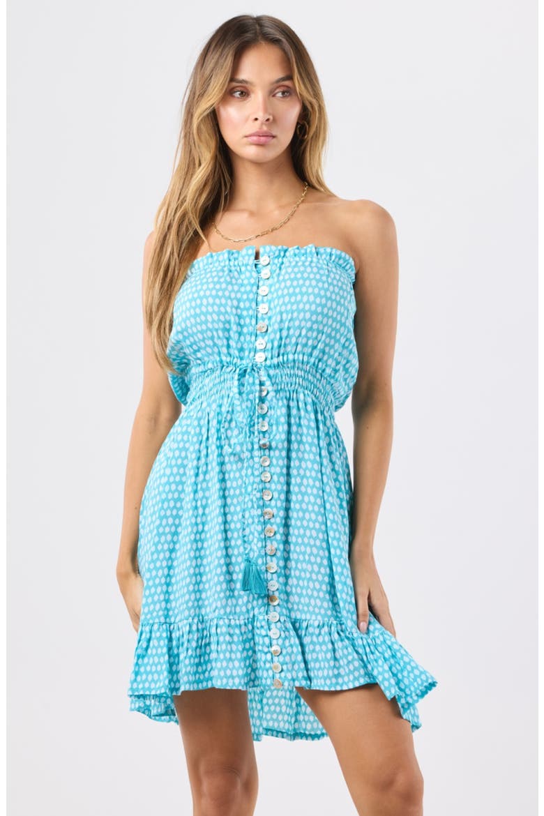 Ryden Tie Dye Strapless Dress, Alternate, color, SLEET AQUAMARINE
