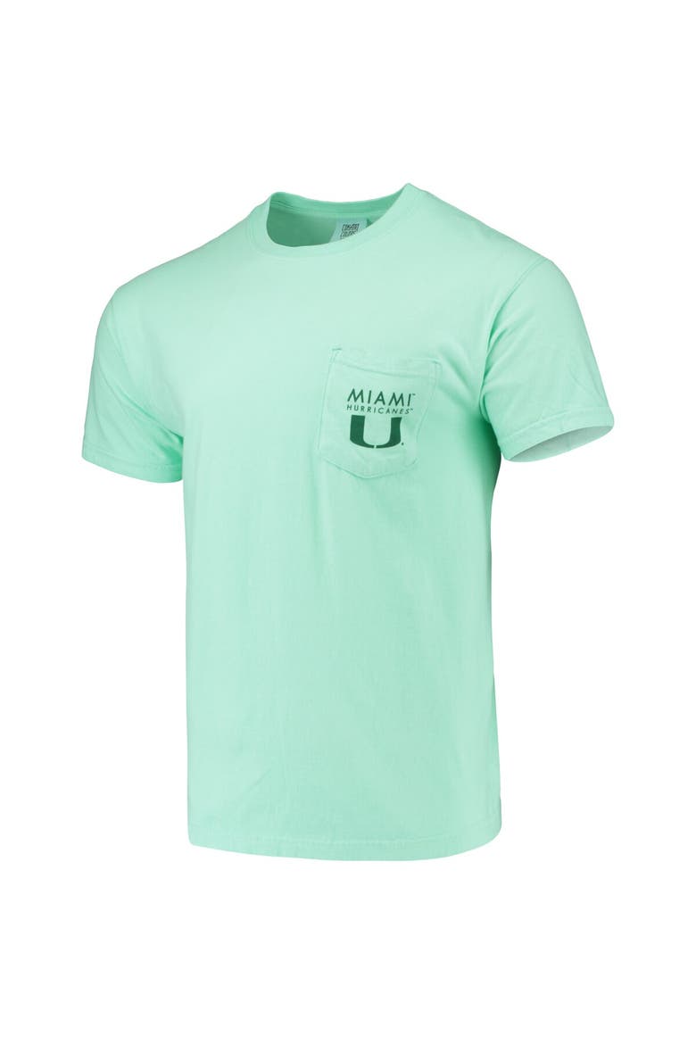 Men's Mint Green Miami Hurricanes Circle Scene Comfort Colors Pocket T-Shirt, Alternate, color, Mint