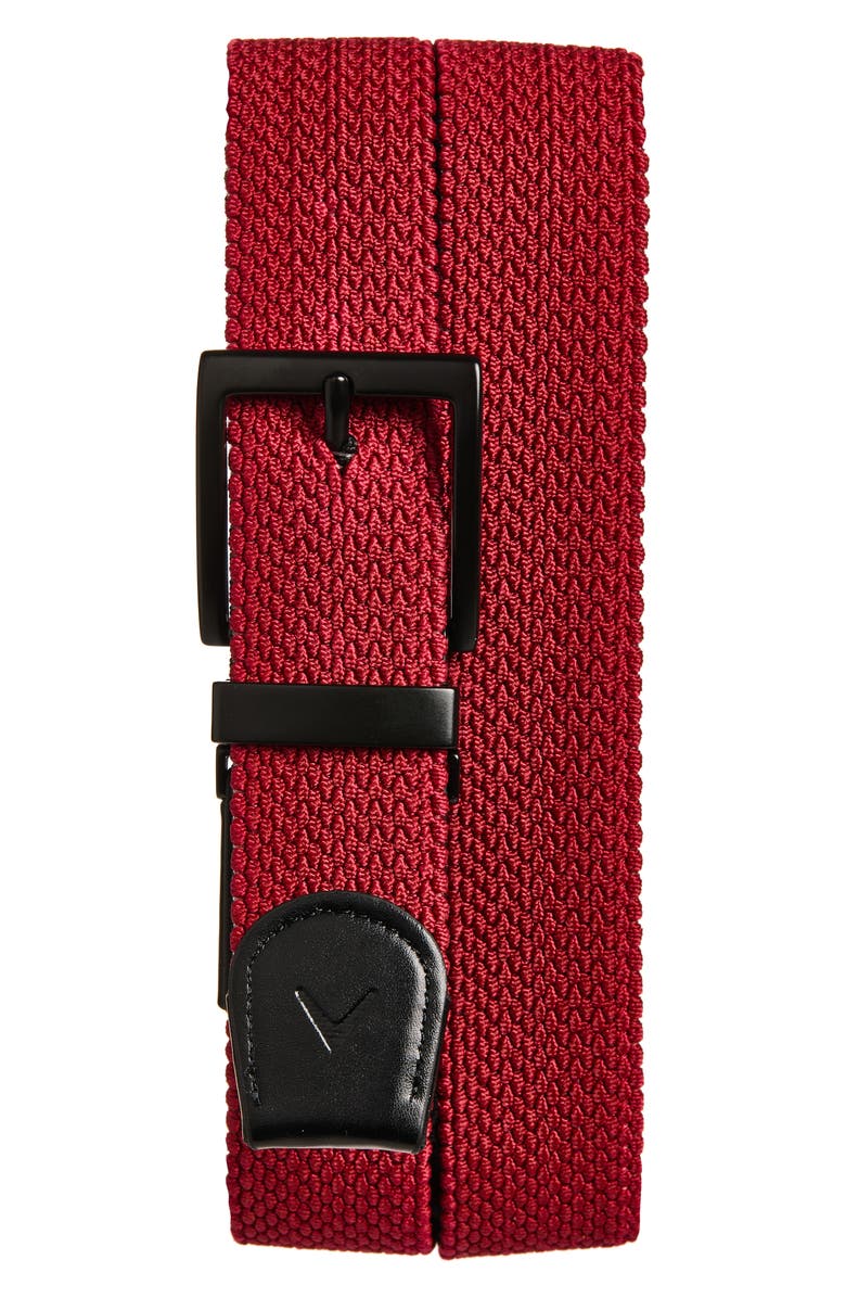 Callaway Golf<sup>®</sup> Stretch Fab Rev Woven Belt, Alternate, color, Black/ Red