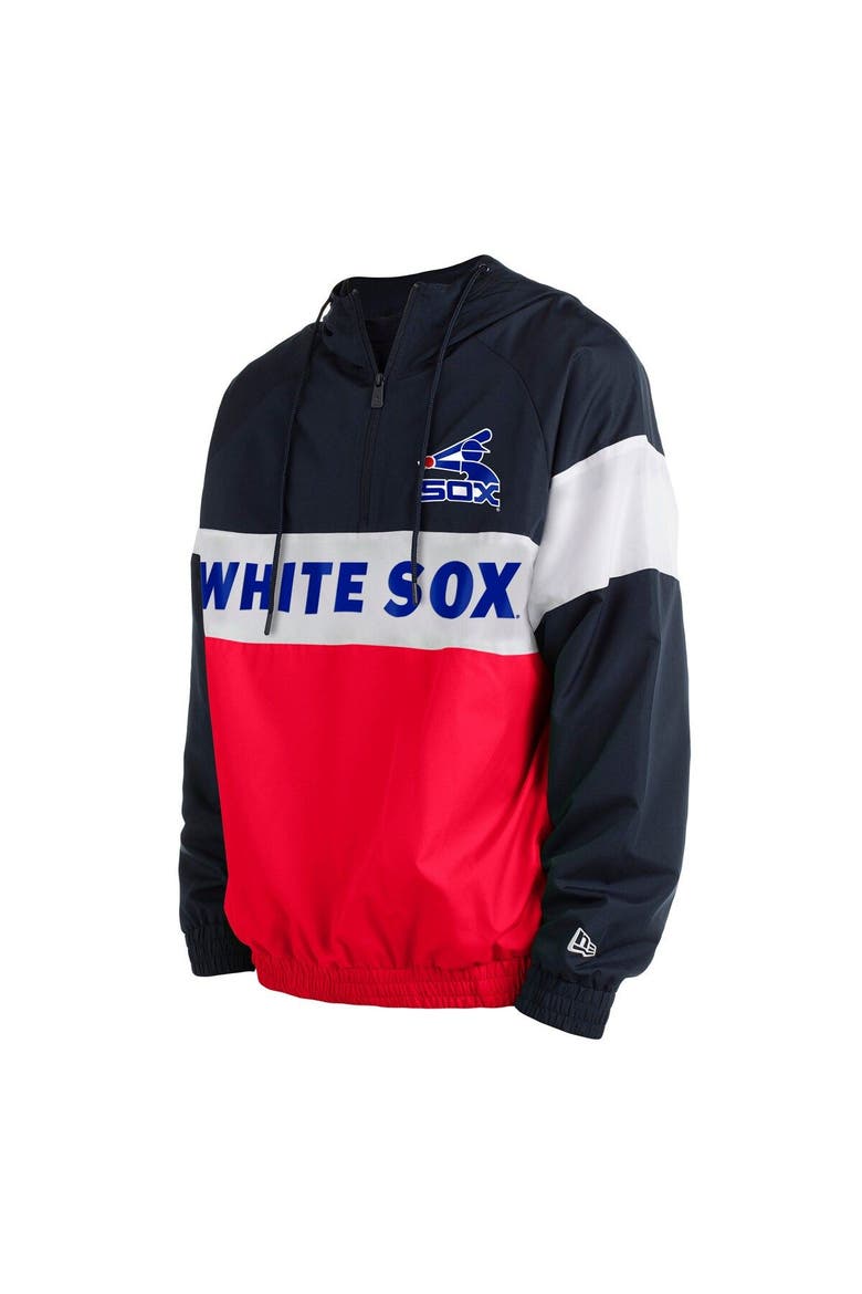 Men's New Era Red Chicago White Sox Raglan Quarter-Zip Hoodie, Alternate, color, Red