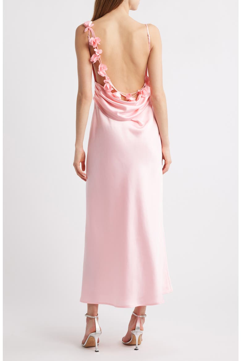 Pandora Flower Satin Cocktail Dress, Alternate, color, PINK