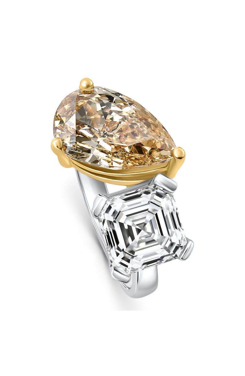 Bliss Diamond Certified 5.40Ct Moi Et Toi Pear & Asscher Diamond Ring Gold Lab Grown, Alternate, color, 