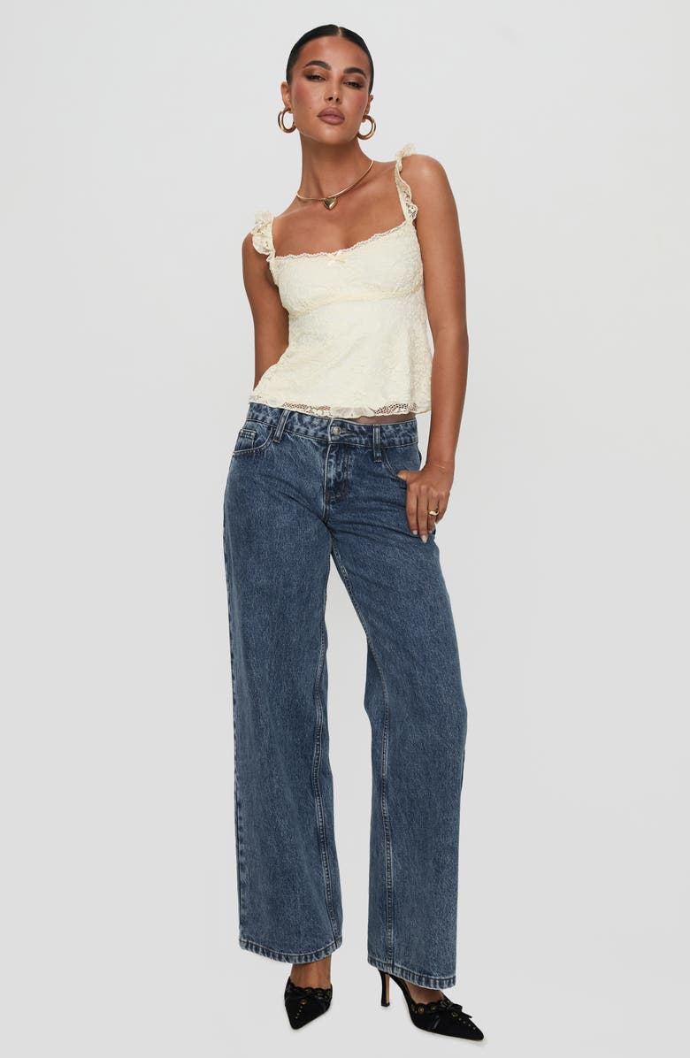 Princess Polly Madaline Lace Babydoll Tank, Alternate, color, Cream