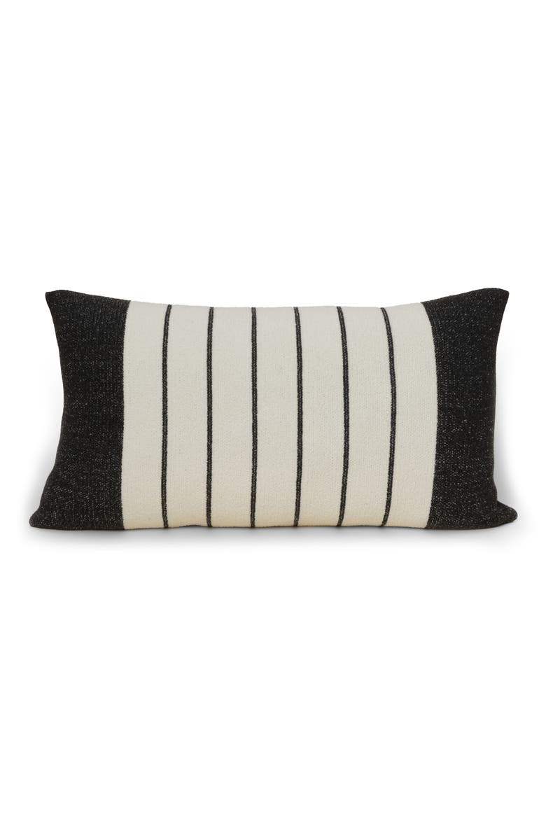 CozyChic® Border Stripe Pillow, Alternate, color, CREAM/CARBON