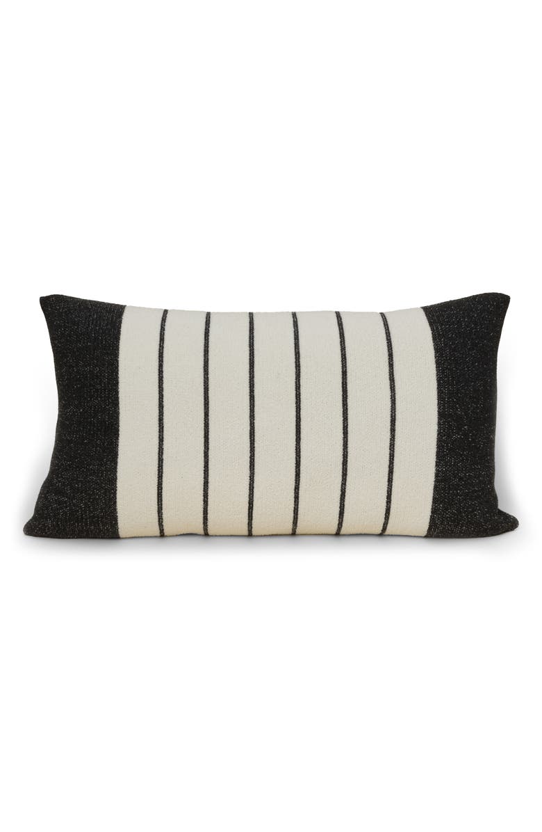 Barefoot Dreams<sup>®</sup> CozyChic<sup>®</sup> Border Stripe Pillow, Alternate, color, Cream/Carbon
