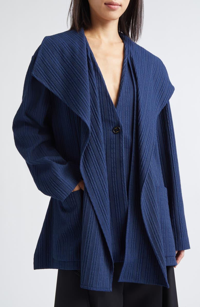 EENK Drape Collar Jacket, Alternate, color, Navy