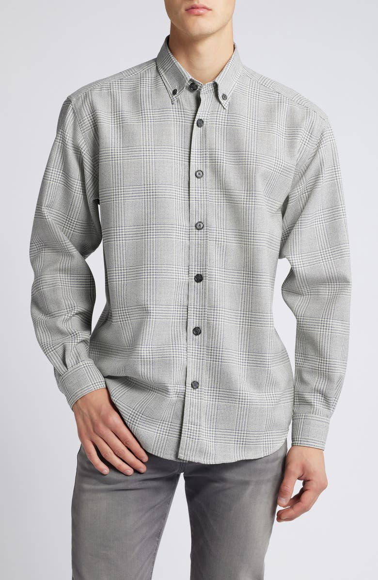 BOSS Olly Glen Plaid Wool Button-Down Shirt, Main, color, 