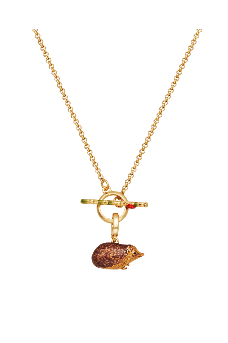Ladybird & Hedgehog Toggle Necklace, Alternate, color, Gold