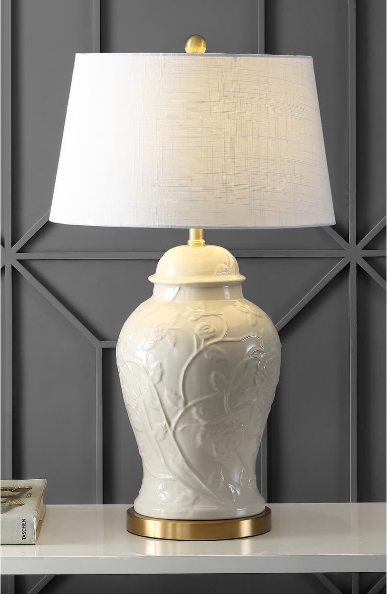 JONATHAN Y Naiyou 29.5" Ceramic Classic Traditional LED Lamp Table Lamp, Cream, Alternate, color, Cream