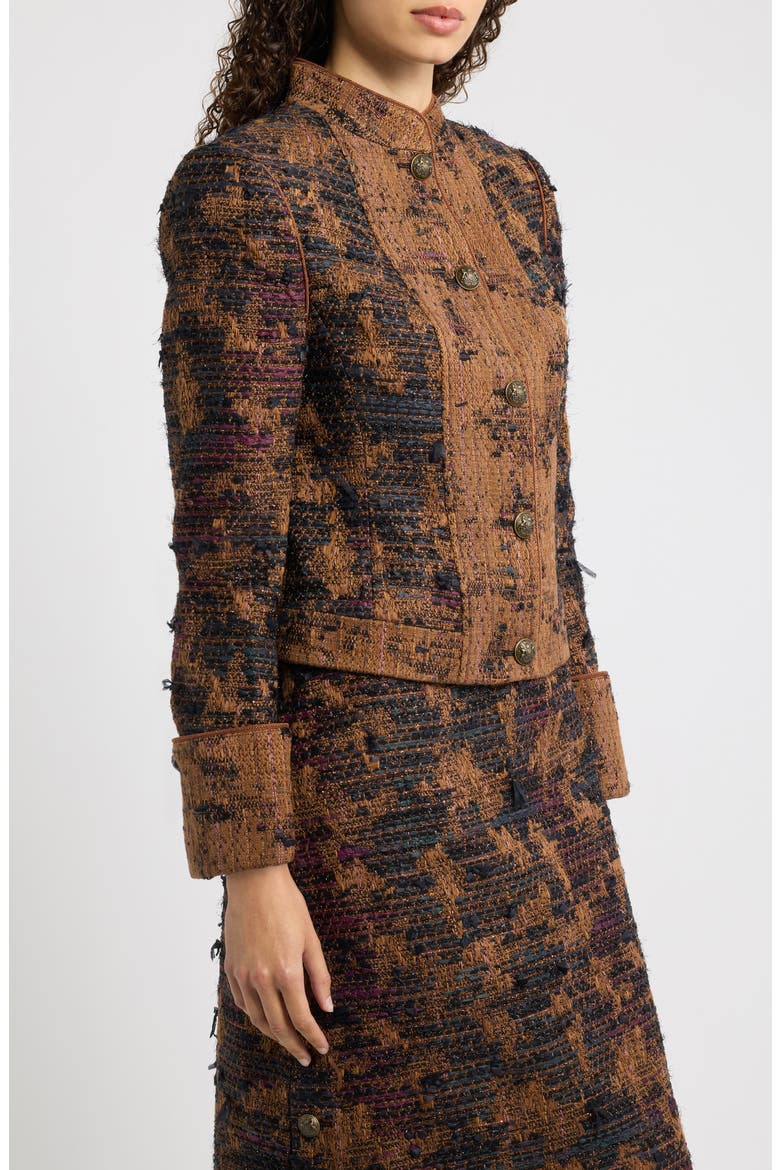 Parker Metallic Thread Detail Jacket, Alternate, color, BROWN MULTI