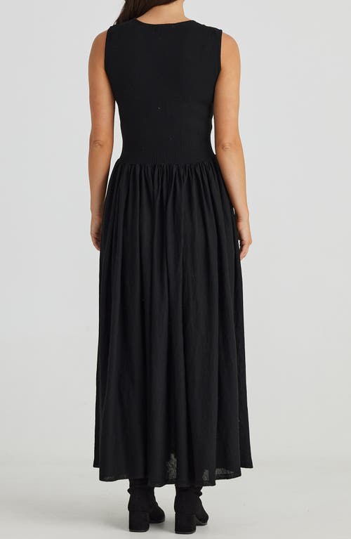 Brave + True Brave+true Macey Mixed Media Sleeveless Dress In Black