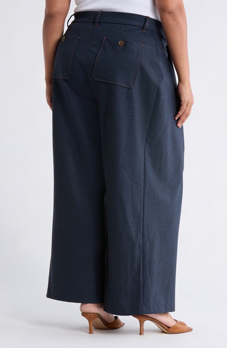 Democracy 'Ab'Solution Skyrise Pleated Wide Leg Pants, Alternate, color, Indigo