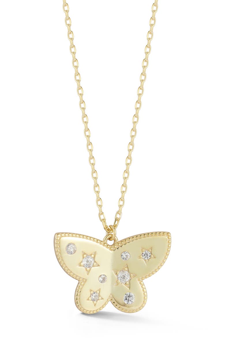 Butterfly Pendant Necklace, Main, color, GOLD