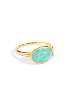 YS GEMS Amazonite Solitaire Ring