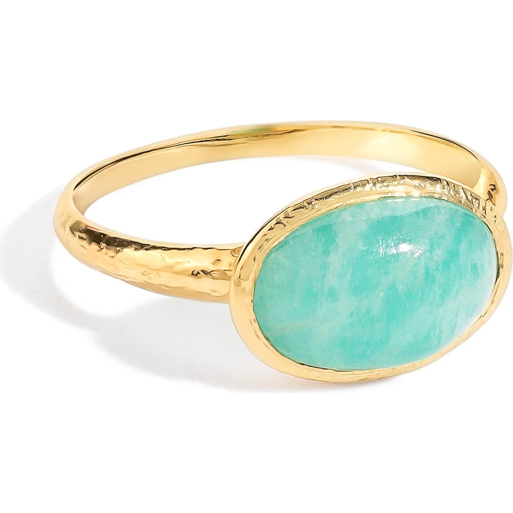 Ys Gems Amazonite Solitaire Ring In Blue