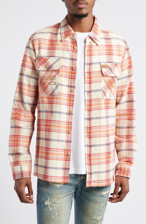Tumbleweed Embroidered Plaid Flannel Button-Up Shirt