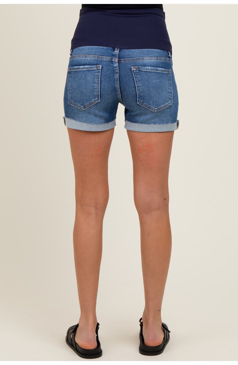 PinkBlush Raw Cut Hem Cuffed Maternity Jean Shorts, Alternate, color,