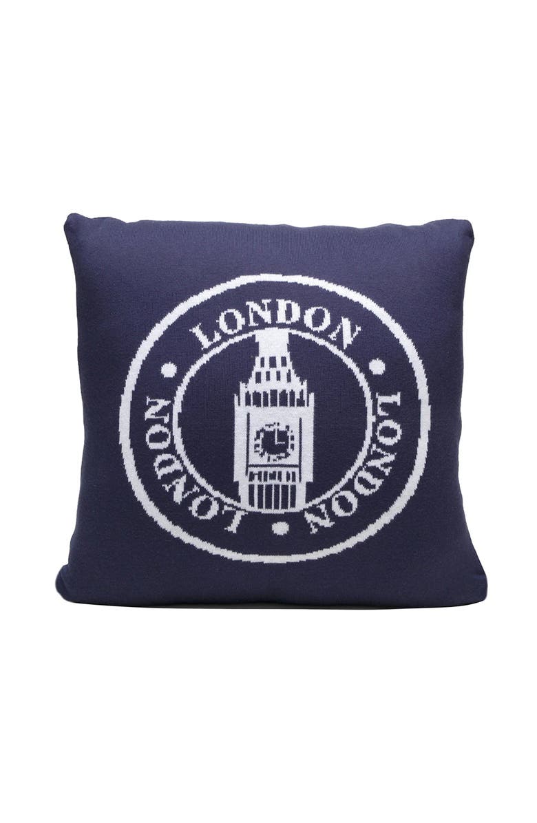 RIAN TRICOT London Seal Pillow, Main, color, Navy Blue