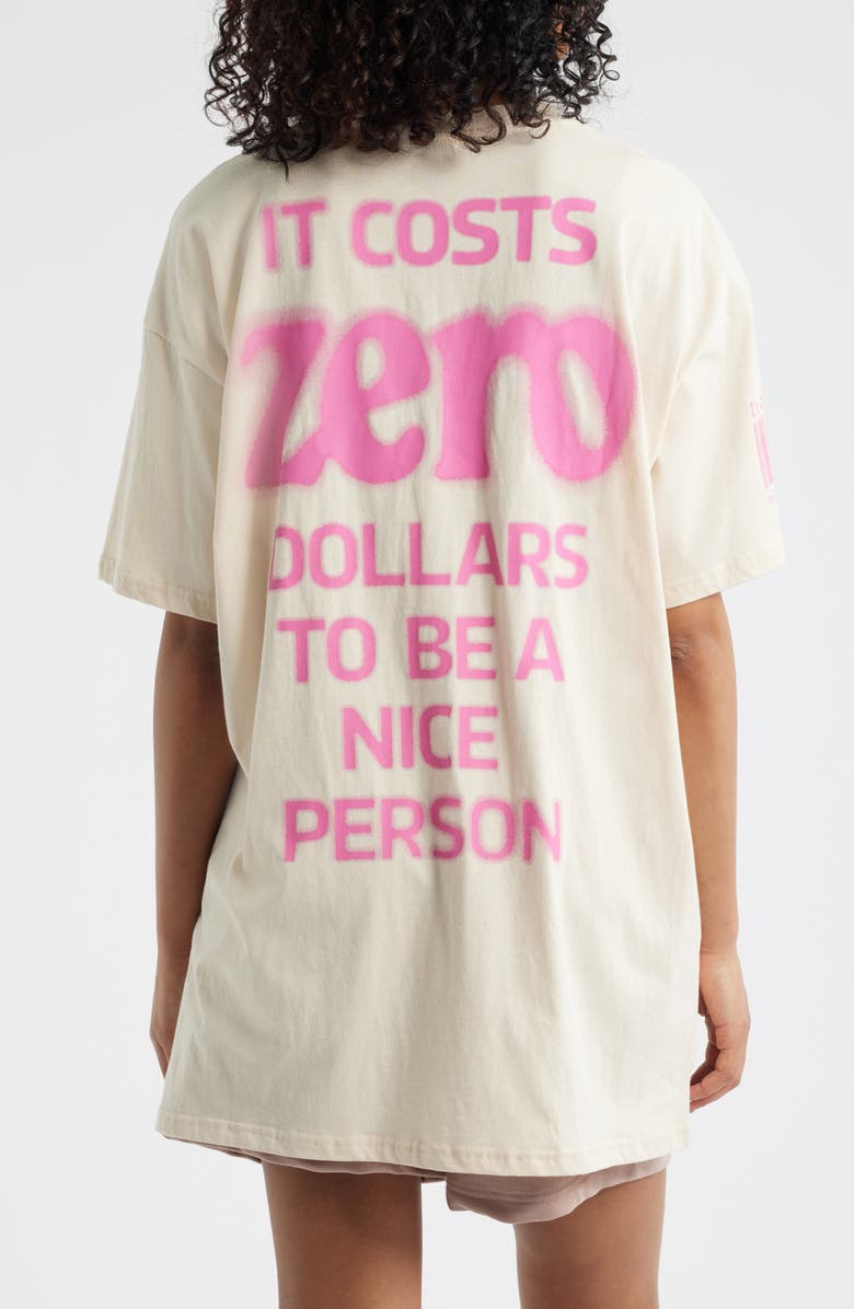 THE MAYFAIR GROUP It Costs $0 Cotton Oversize Graphic T-Shirt, Alternate, color, Cream