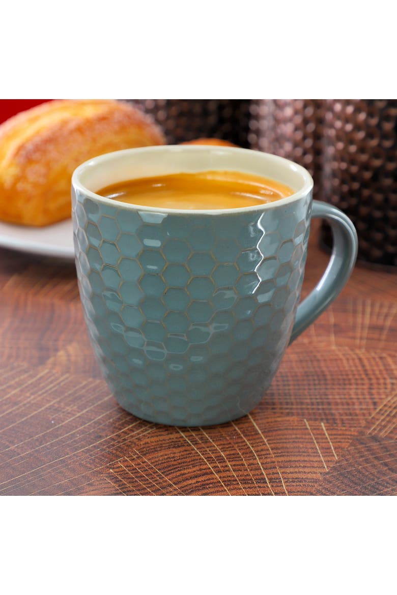 Honeycomb 6 Piece 15 oz. Mug Set, Alternate, color, Blue
