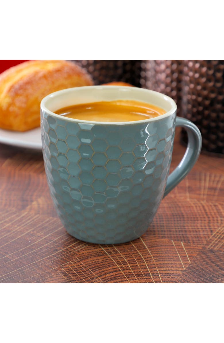 Elama Honeycomb 6 Piece 15 oz. Mug Set, Alternate, color, Blue