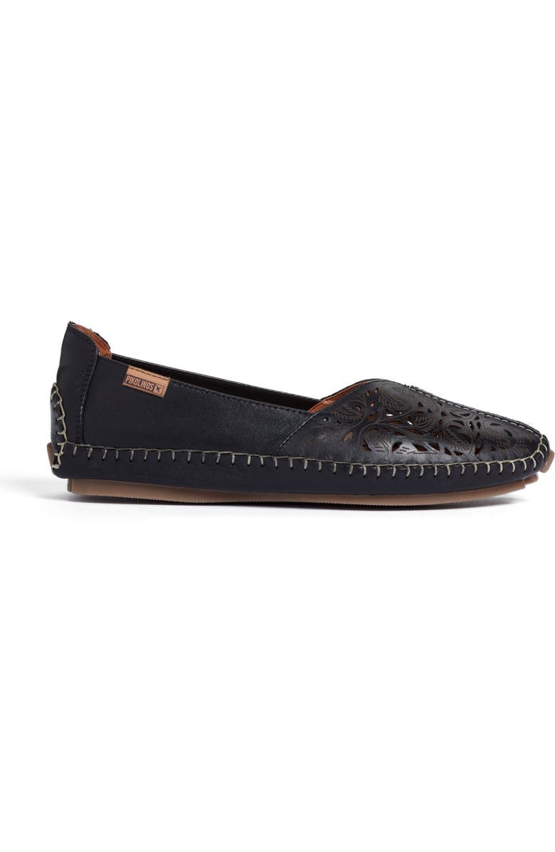 PIKOLINOS Jerez Perforated Loafer, Alternate, color, Black Leather