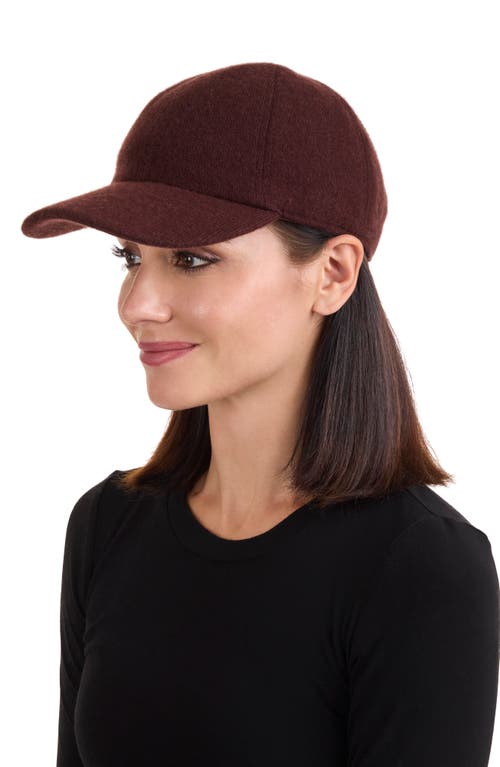 Amicale Wool & Cashmere Faux Shearling Lined Knit Baseball Cap In Brown