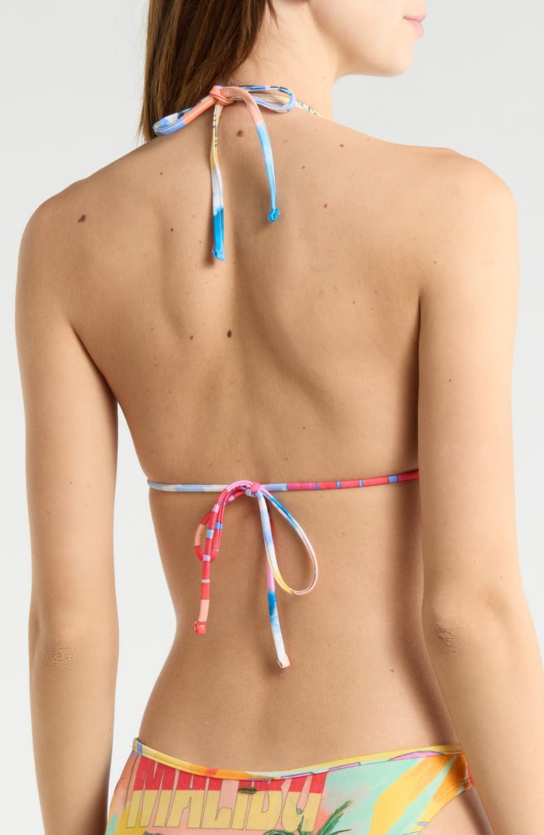 Rip Curl Hotel Malibu Sliding Triangle Bikini Top, Alternate, color, Yellow Multi