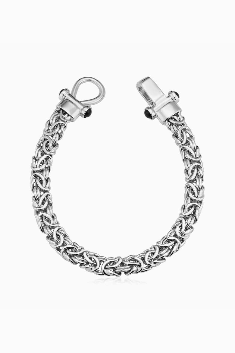 Sterling Silver Byzantine Artisan Bracelet, Main, color, Silver