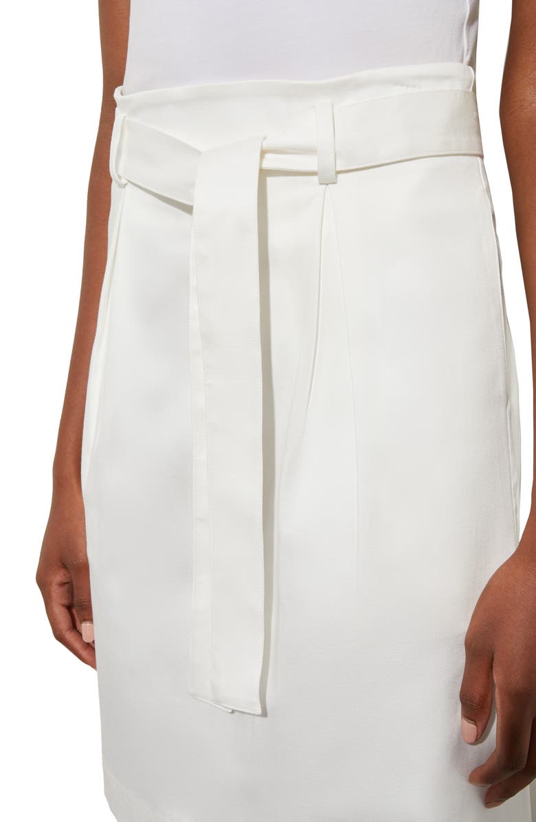 Ming Wang Belted Pleated A-Line Twill Skirt, Alternate, color, 