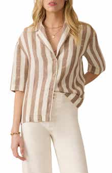 Faherty Palma Stripe Linen Camp Shirt