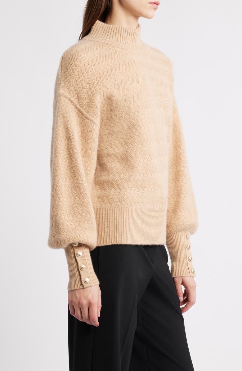 Elie Tahari The Tricia Cashmere Turtleneck Sweater, Alternate, color, French Beige