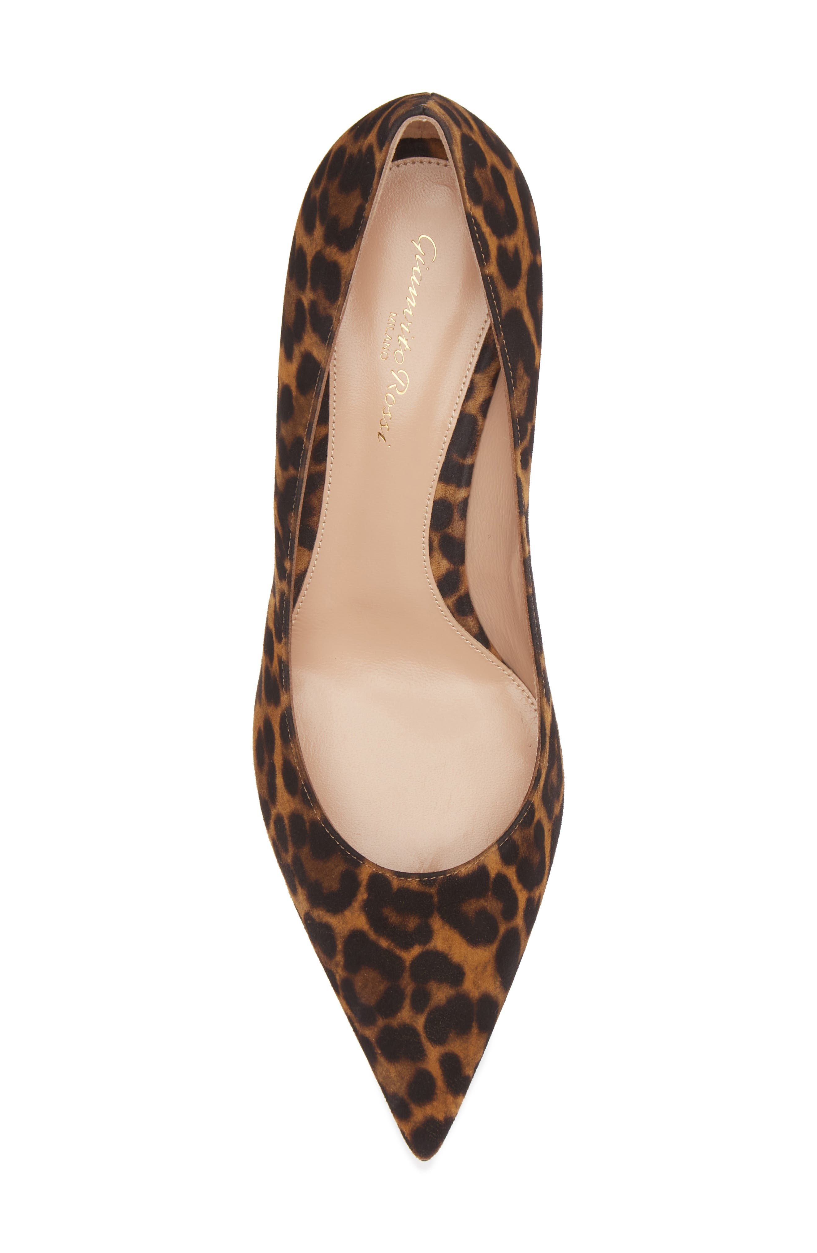Gianvito Rossi Leopard Print Suede Pump, Alternate, color, 